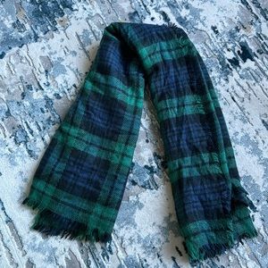 Navy and Green Plaid Scarf